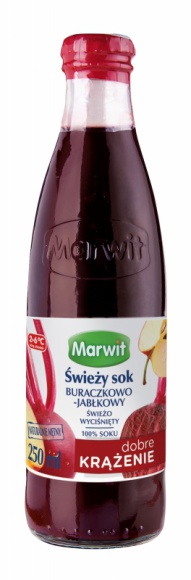 Kolory zdrowia Marwit. Bordowy to sprawne krążenie! Zdrowie, LIFESTYLE - Zawarty w soku buraczkowo-jabłkowym potas pomaga w funkcjonowaniu mięśni oraz w utrzymaniu prawidłowego ciśnienia krwi.