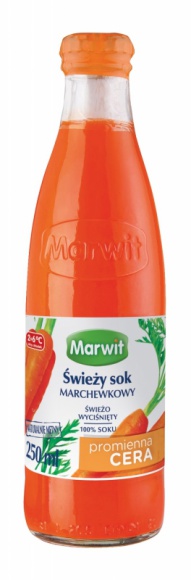 Kolory zdrowia Marwit. Pomarańczowy to promienna cera! Zdrowie, LIFESTYLE - Zawarta w soku marchewkowym i marchewkowo-selerowym witamina A pomaga zachować zdrową skórę, a beta–karoten wpływa na poprawę jej kolorytu. Nie bez znaczenia jest również sam kolor.