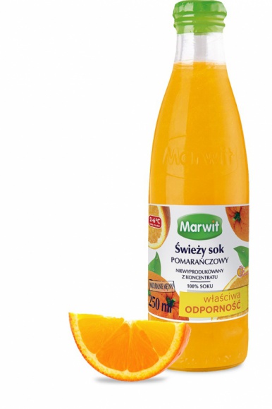 Świeży sok pomarańczowy Marwit. Na lepszą odporność! Zdrowie, LIFESTYLE - Zawarta w soku pomarańczowym witamina C pomaga w prawidłowym funkcjonowaniu układu odpornościowego.