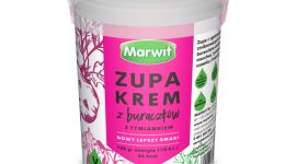 Zupa krem Marwit z buraczków z tymiankiem , LIFESTYLE - Nie zawiera glutenu, substancji konserwujących i zagęszczających oraz wzmiacniaczy smaku. Została przygotowana z ugotowanych i zmiksowanych świeżych buraczków ćwikłowych, marchwi oraz cebuli, a przyprawiona tymiankiem i czosnkiem. Gotowa do spożycia w kilka minut.